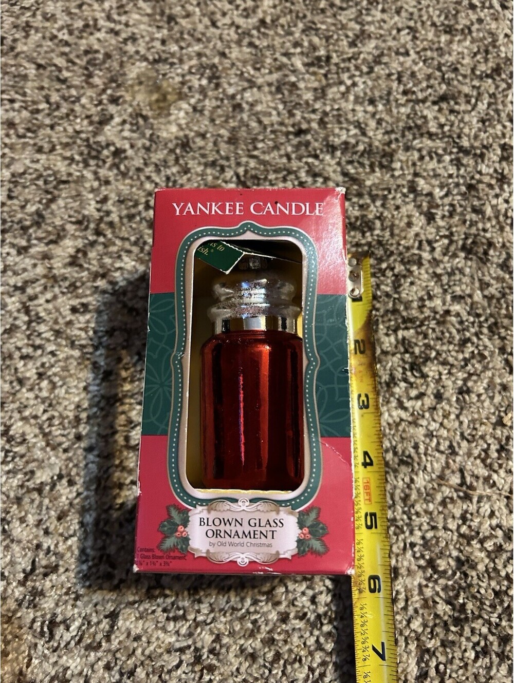 Yankee Candle 2013 Blown Glass Christmas Ornament Sparkling Cinnamon New In Box